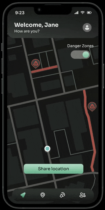 Animated gif showing the voice recognition tool and the contacts list